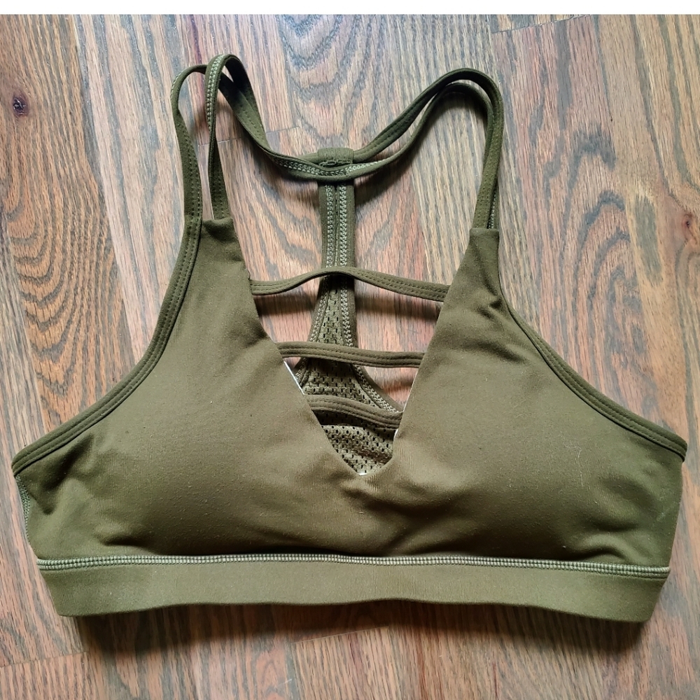 ZYIA Olive Green Grid Bra